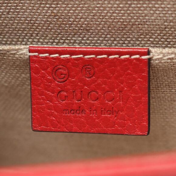 GUCCI Authentic Red Leather Shoulder Bag - Picture 4 of 7